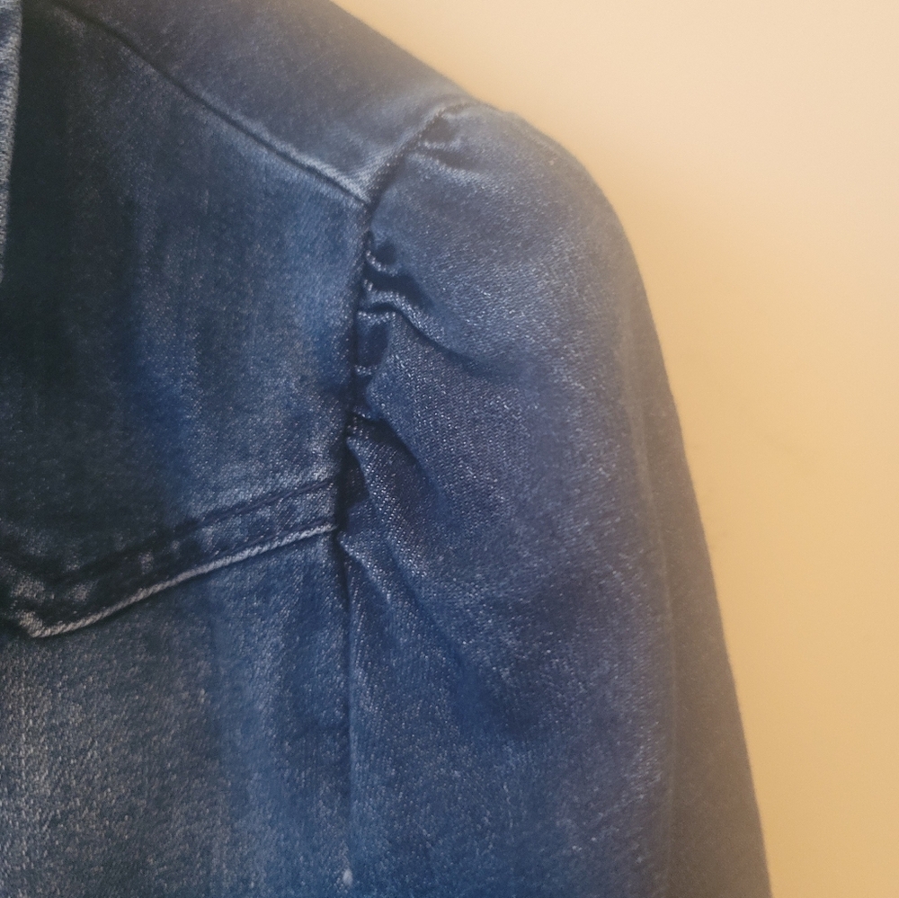 NWT INC Dark Denim Puffy Sleeve Jacket Coat Blazer - Picture 2 of 11